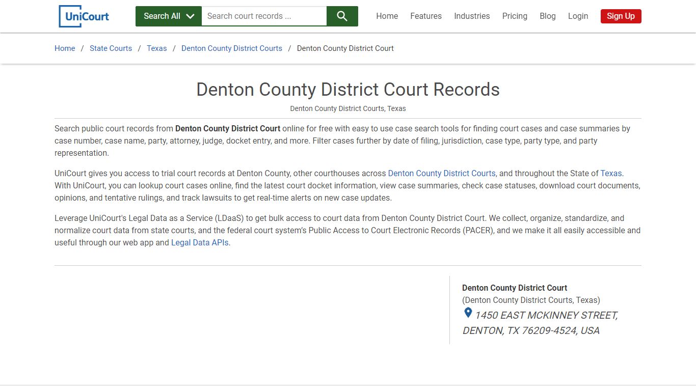 Denton County District Court Records | Denton | UniCourt